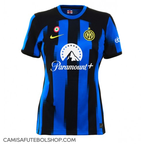 Camisa de time de futebol Inter Milan Replicas 1º Equipamento Feminina 2023-24 Manga Curta